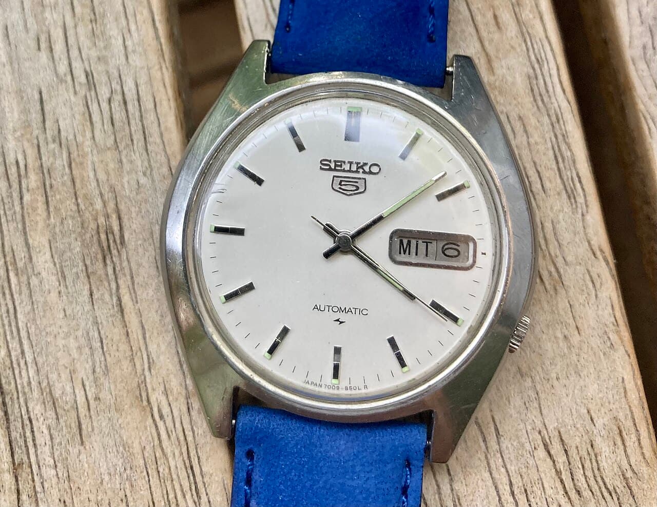 A Seiko 5 wristwatch — illustrative photo of Seiko's everyday watchmaking, not one of the specific JDM-only models discussed in the article